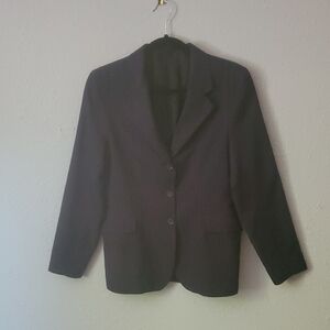 Devon Aire Black Pinstripe Show Coat